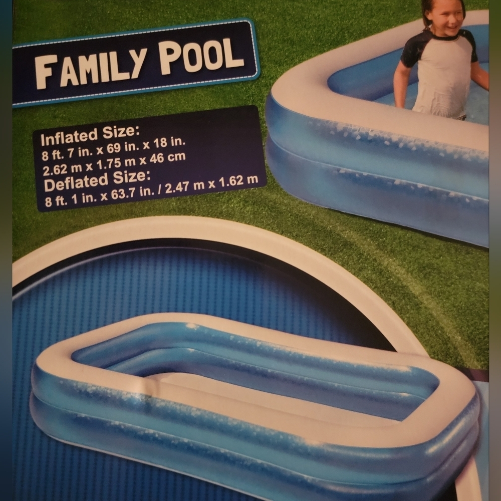 Bestway H2O Go! Swimming Pool Blue Rectangular Inflatable Approx 8.5ftx5.5x18in - Picture 4 of 4